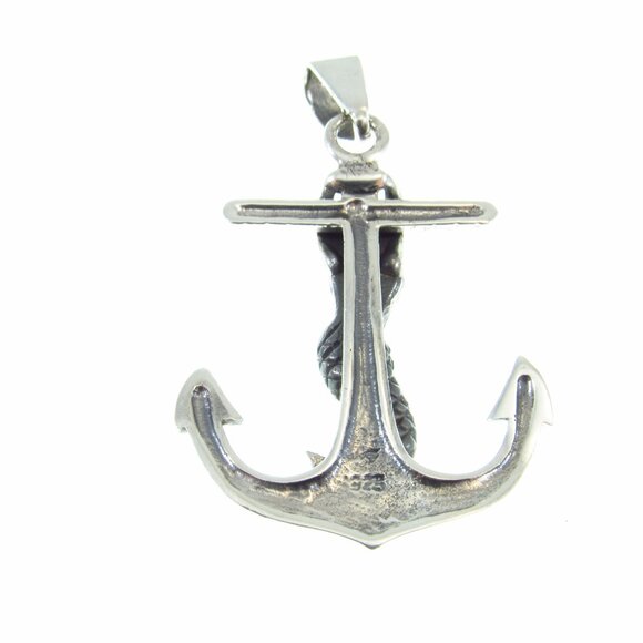 Solid 925 Sterling Silver Mermaid Anchor Pendant - Atargatis Sea Goddess Charm - Picture 10 of 10